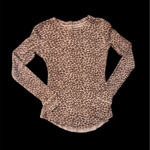 Currants Leopard Print Long Sleeve Top Sz S